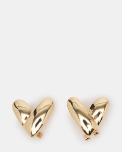 HEART STUD EARRINGS GOLD