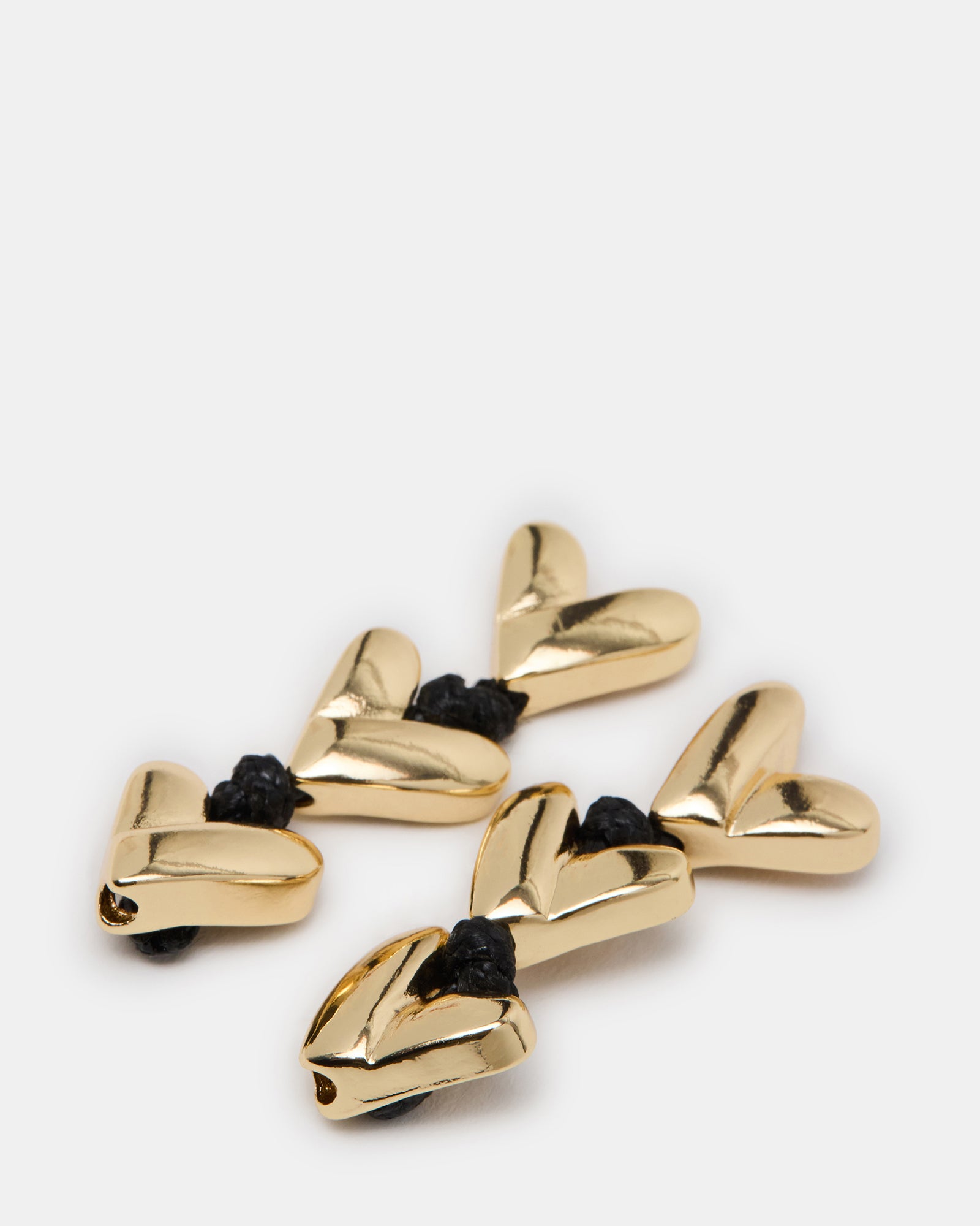 HEART LINEAR EARRINGS BLACK/GOLD - Image 2