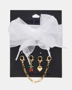 SHOE LACES AND CHARMS WHITE