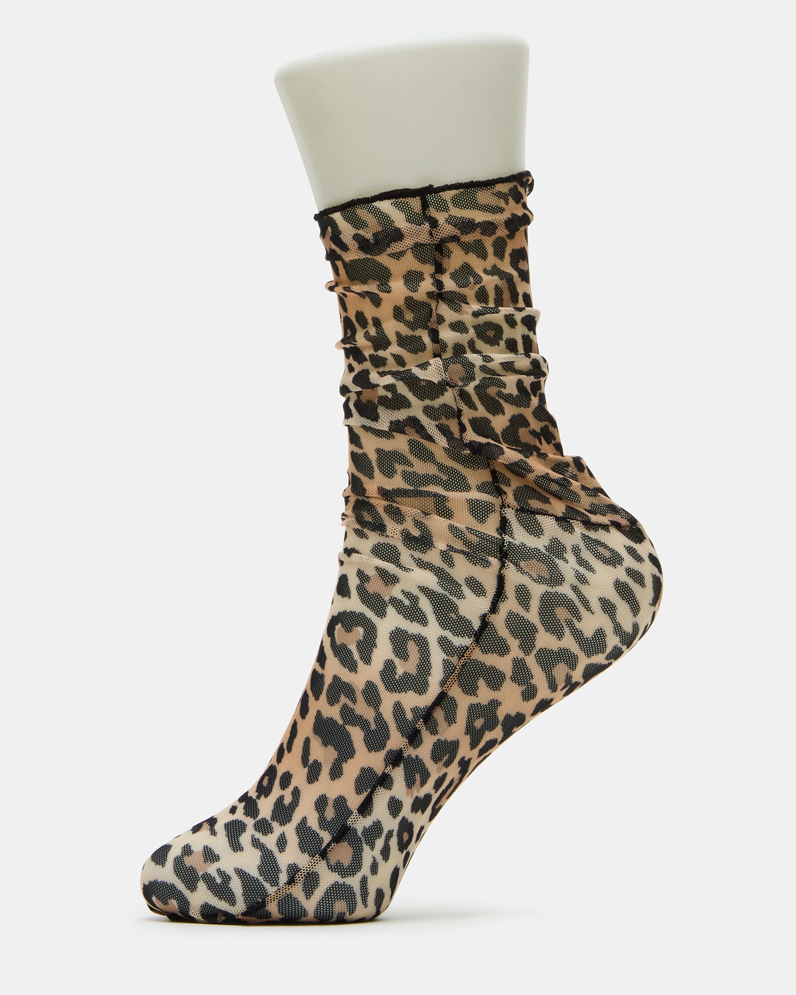 LEOPARD MESH SOCKS NATURAL