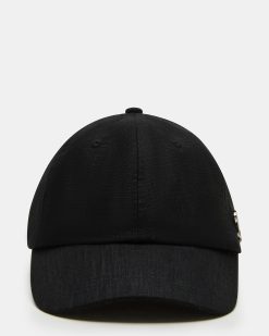LINEN BASEBALL CAP BLACK