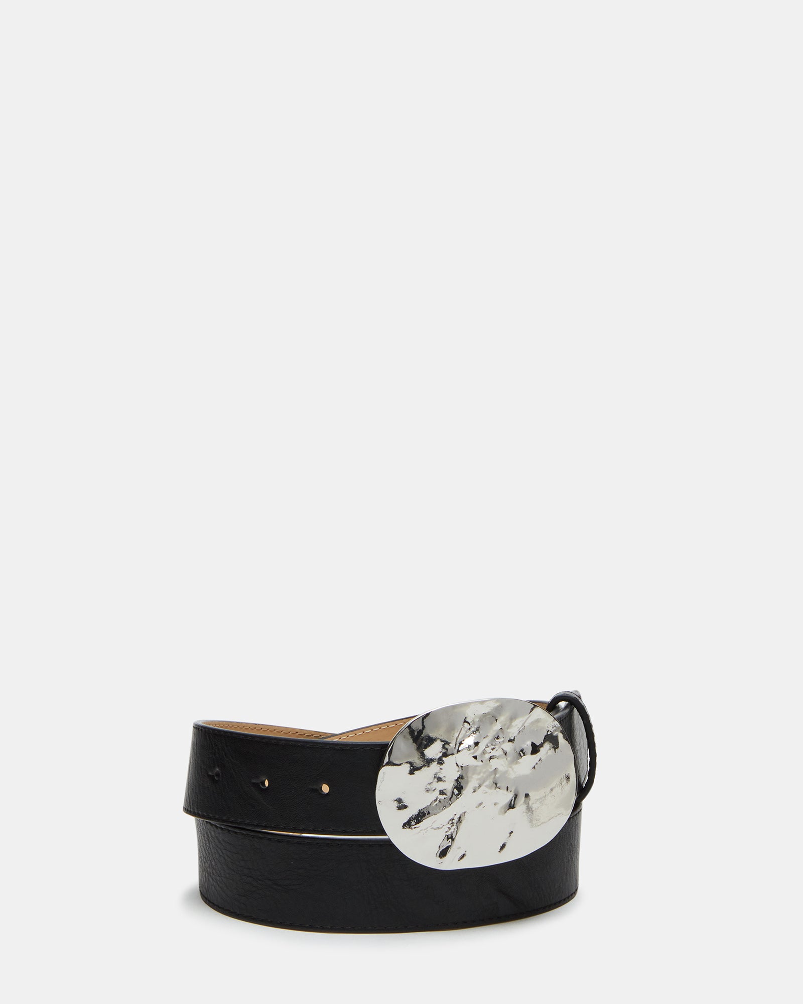 PLATE BUCKLE BELT BLACK/SILVER - Image 3