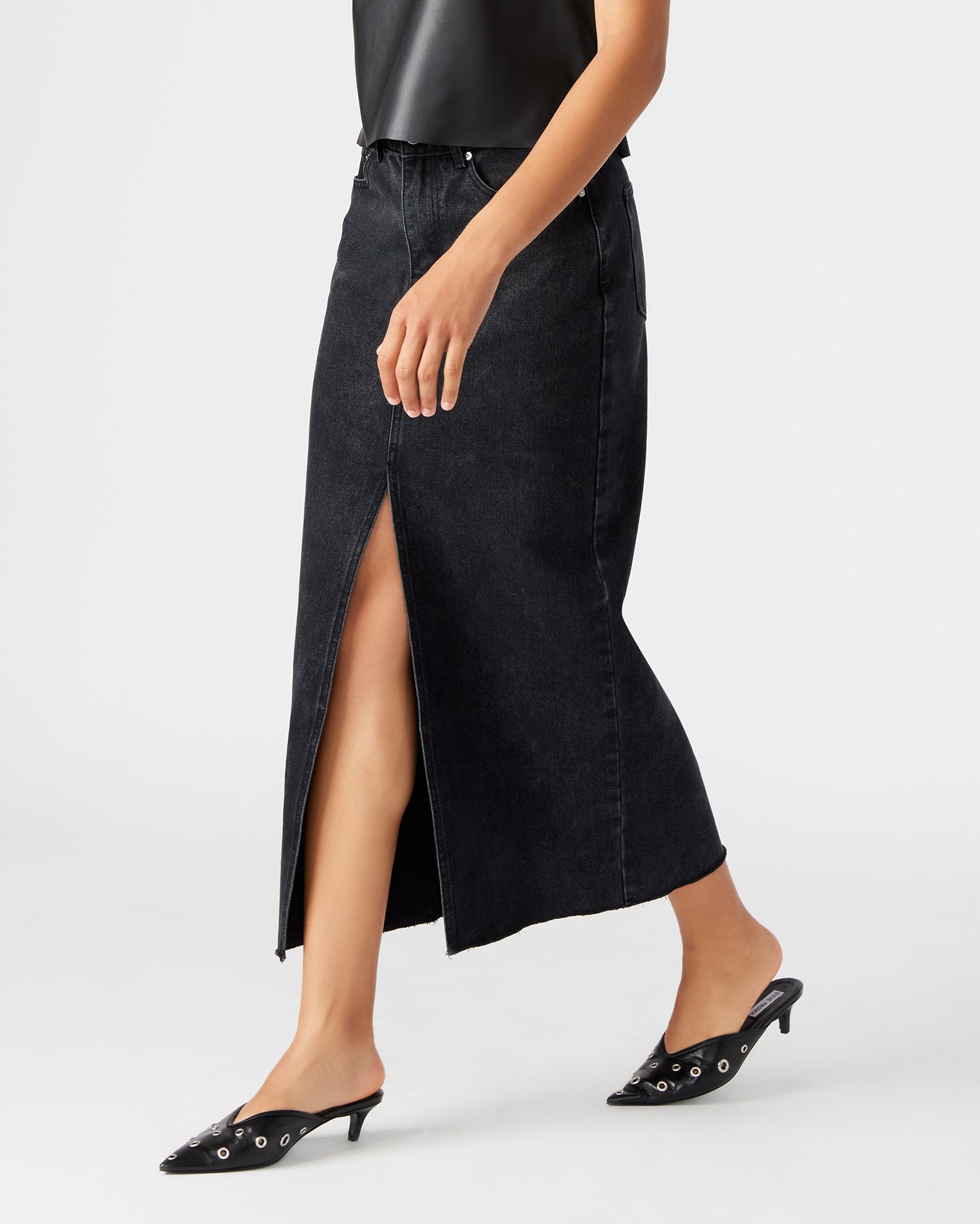 AVANI DENIM SKIRT BLACK - Image 3