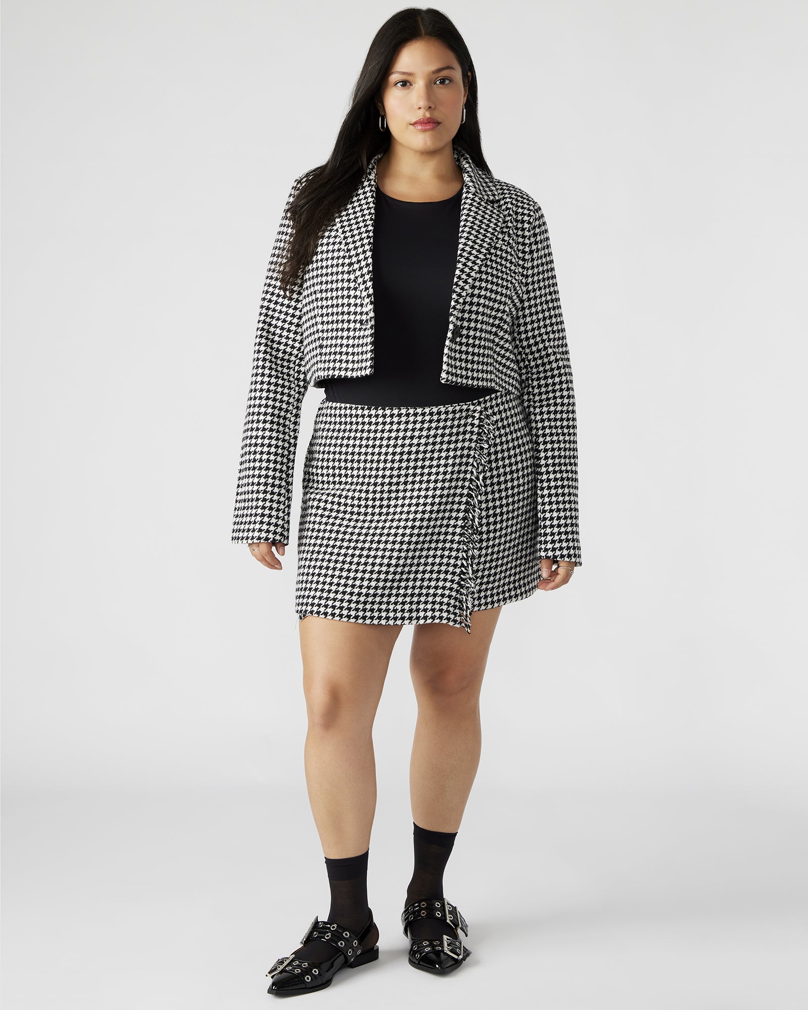 RUPI CROPPED BLAZER BLACK/WHITE - Image 6