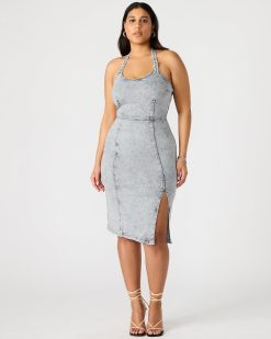 GIA DENIM DRESS LIGHT GREY