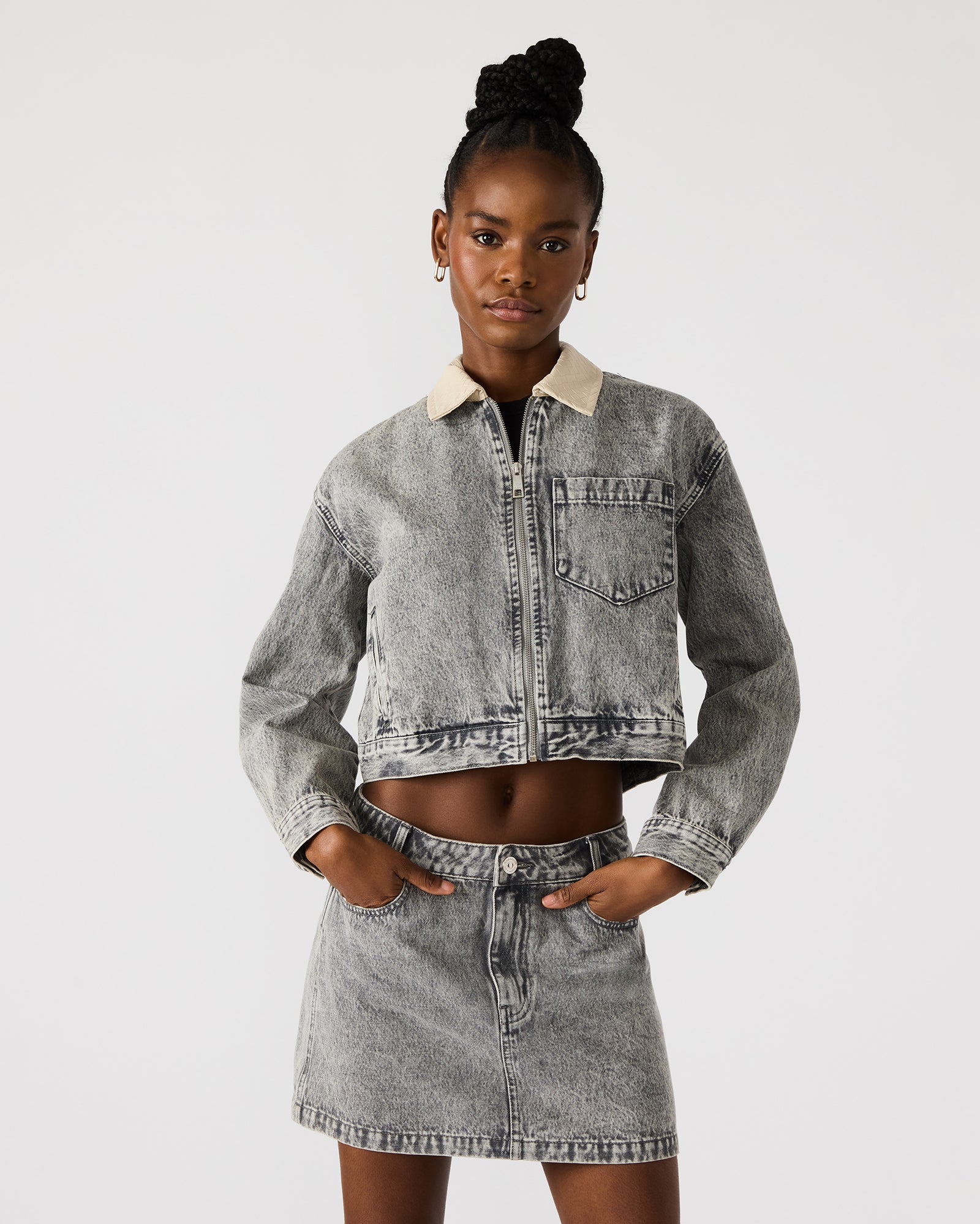 GLACIA DENIM JACKET LIGHT GREY - Image 2