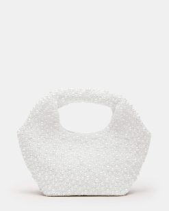KINSLEY BEADED BAG WHITE