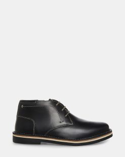 KIDS' HARKEEN BLACK LEATHER