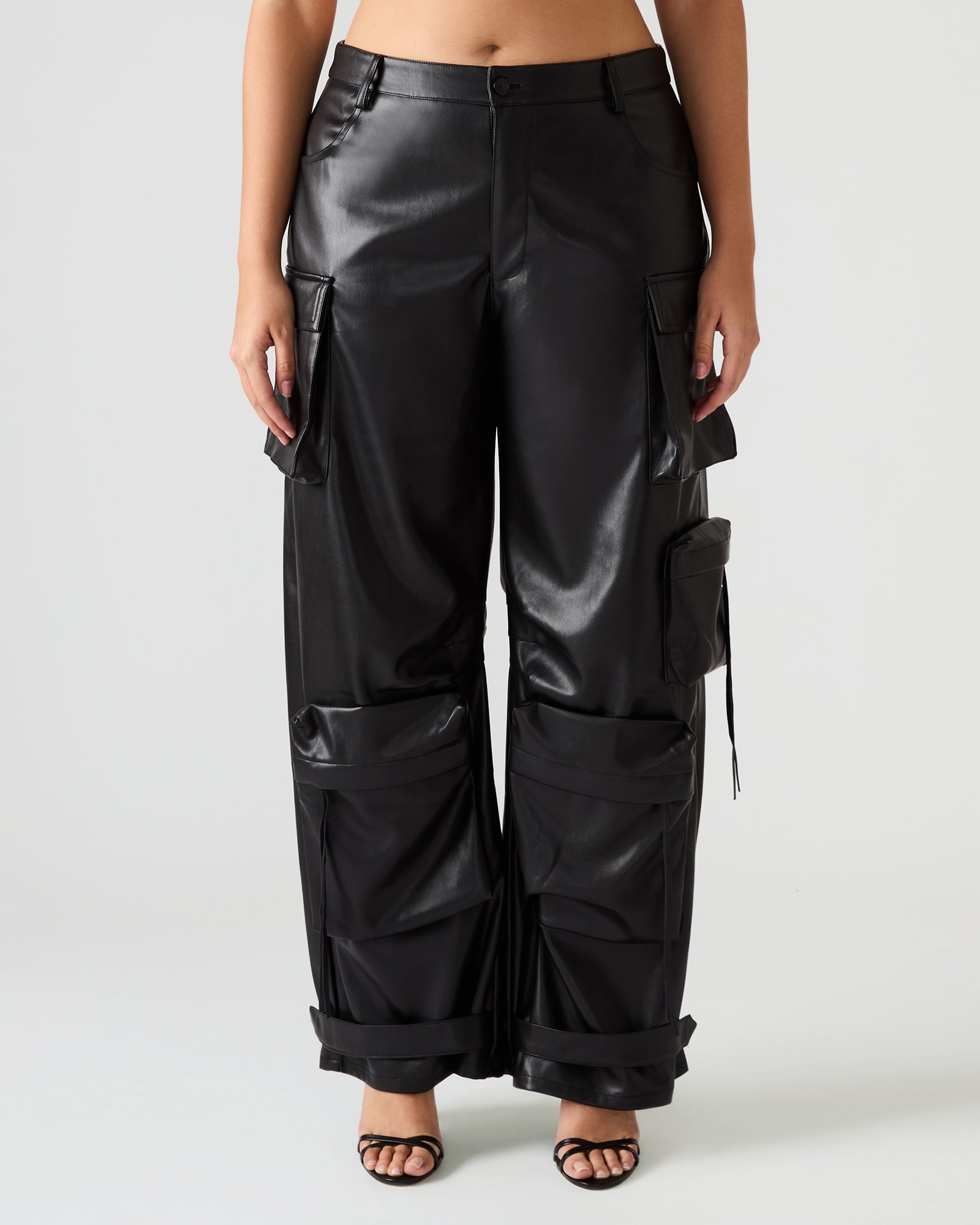 VEGAN LEATHER DUO PANT BLACK - Image 4