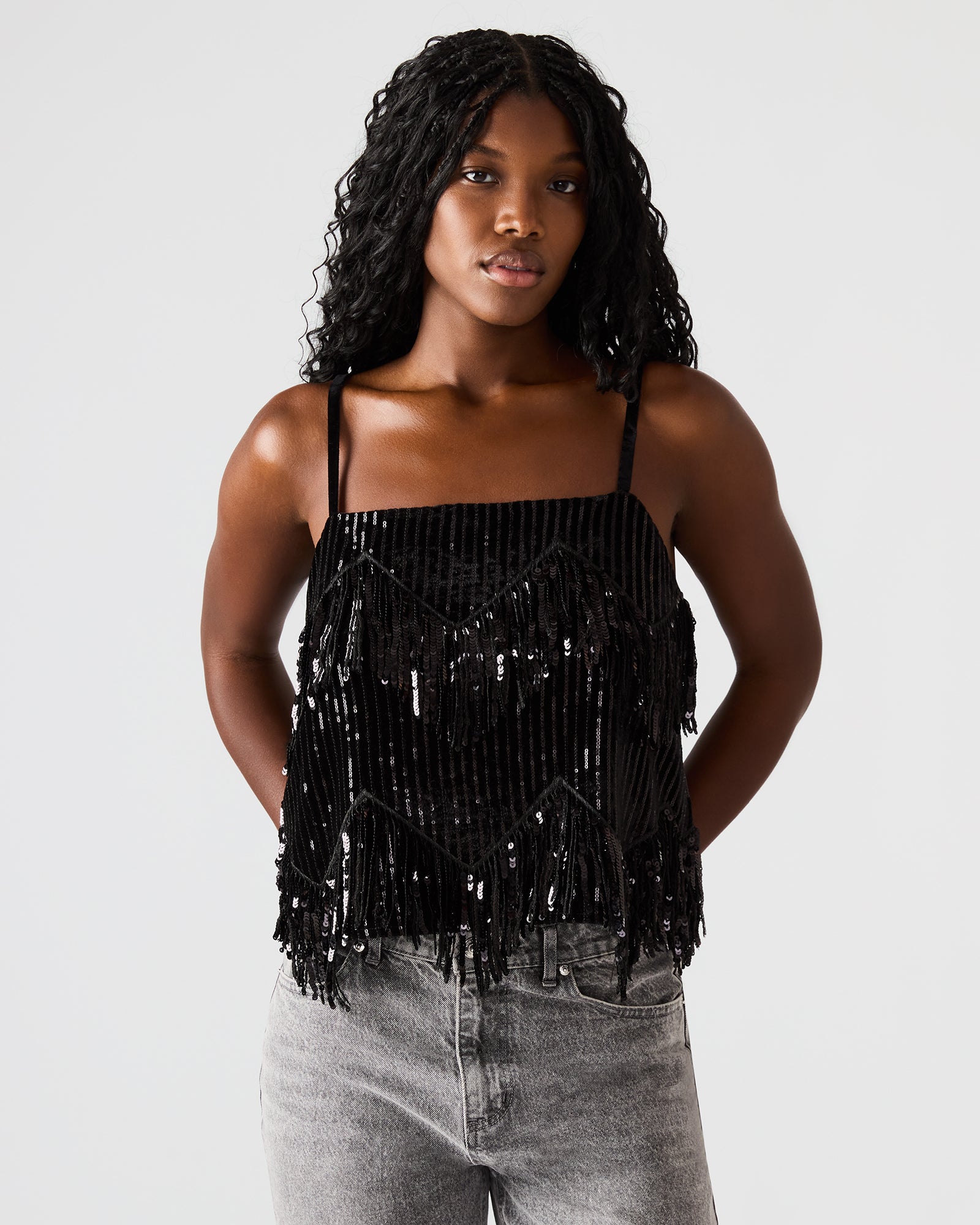 BLAKELYN SEQUIN TOP BLACK - Image 2