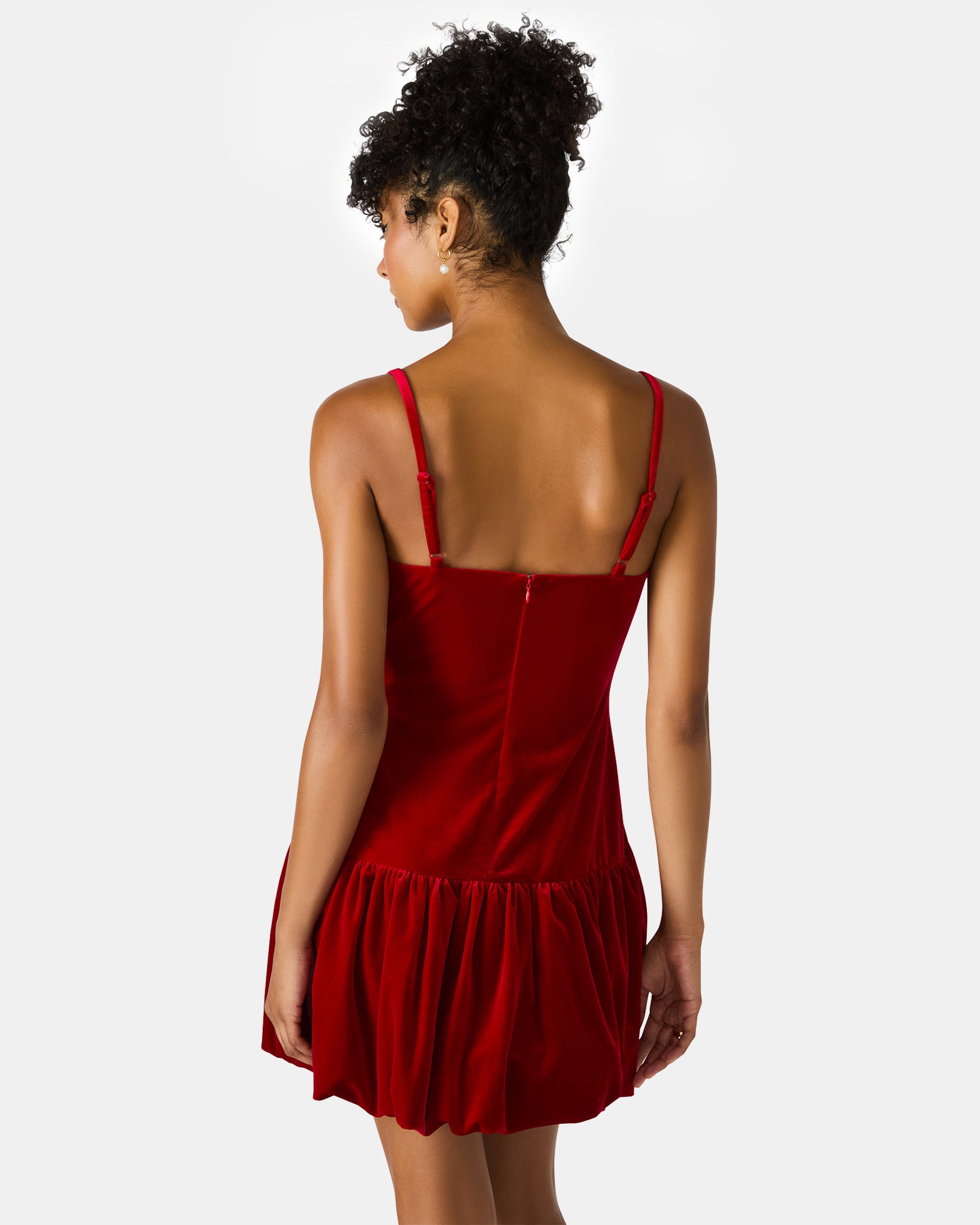 GIOVANNA DRESS RED VELVET - Image 4