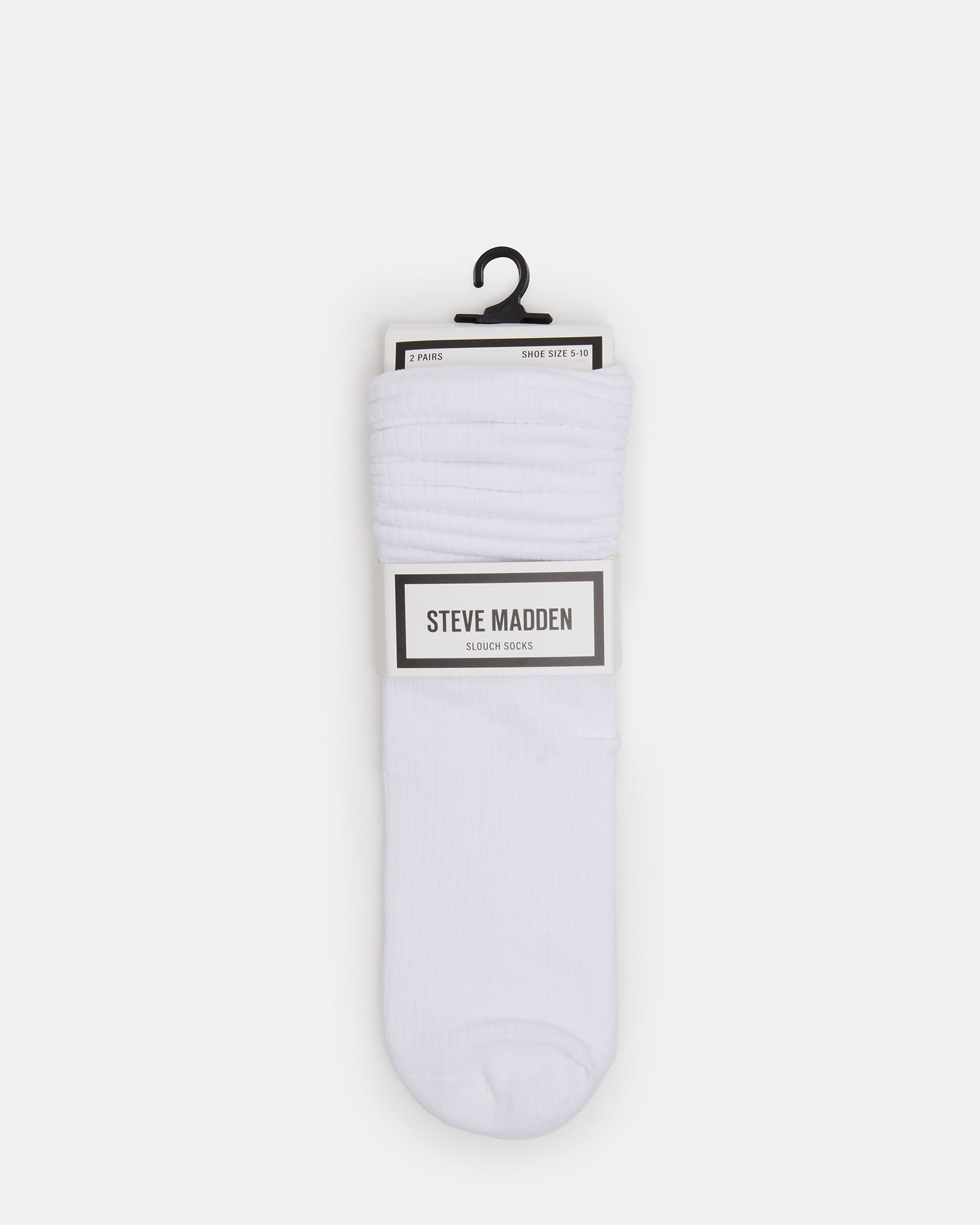 2 PACK RIB SLOUCH SOCKS WHITE - Image 3