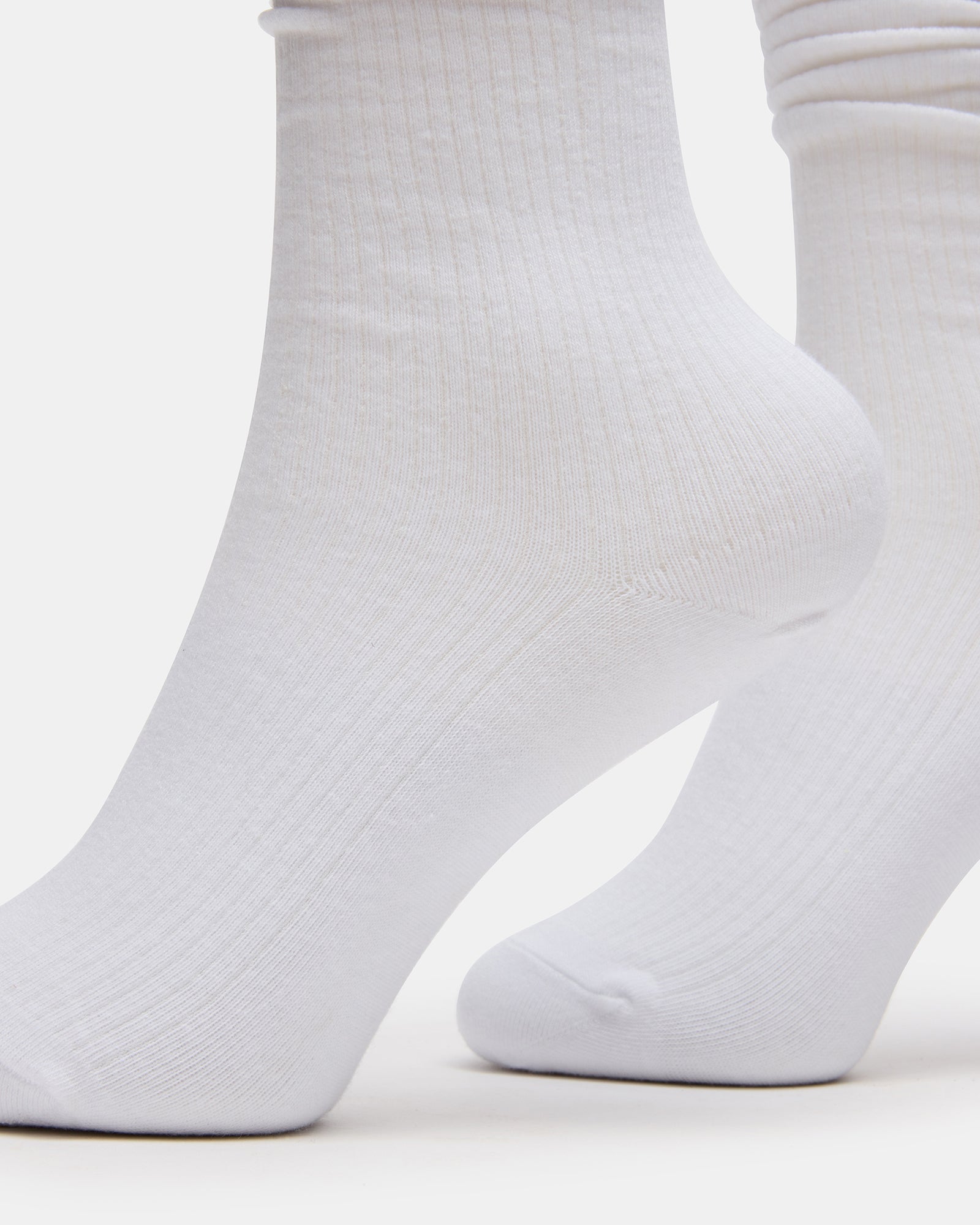 2 PACK RIB SLOUCH SOCKS WHITE - Image 2